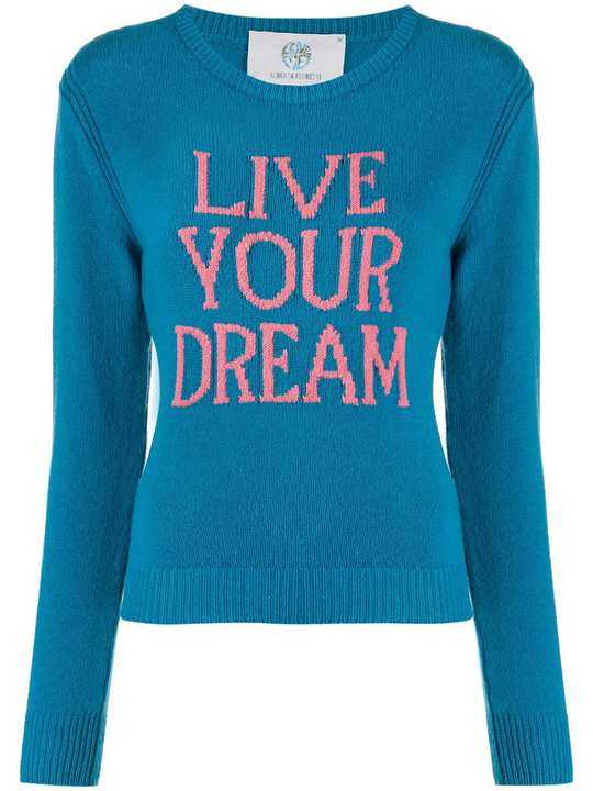 cashmere slogan embroidered jumper展示图