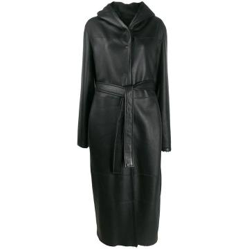 panelled belted coat