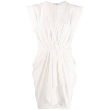 sleeveless ruched front dress