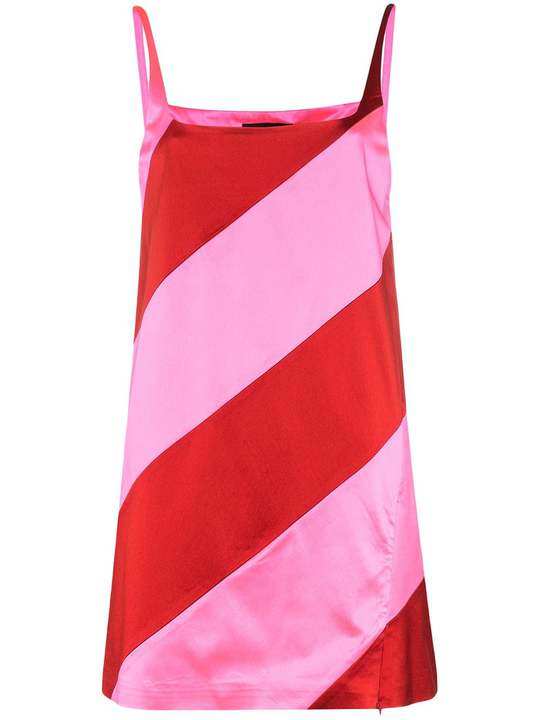 striped satin mini dress展示图