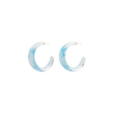 Blue tie-dye jelly hoop earrings