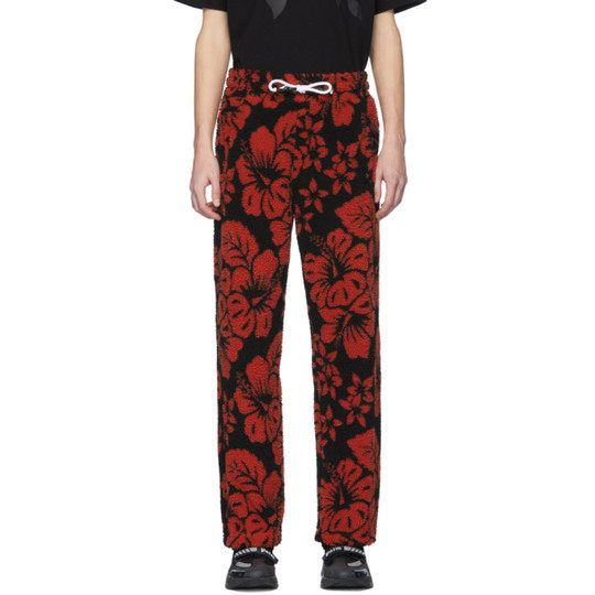 黑色 & 红色 Hawaiian 抓绒运动裤展示图