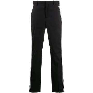 contrast piped tailored trousers
