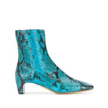 35mm snake-effect ankle boots