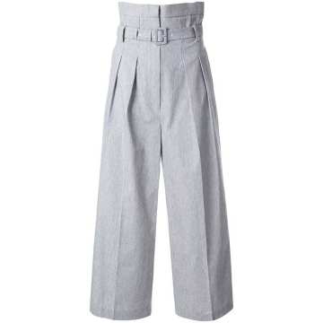 front-up pintuck wide trousers