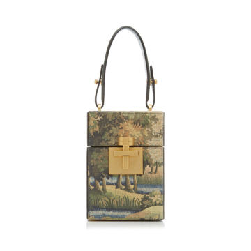 Alibi Landscape Print Leather Box Top Handle Bag