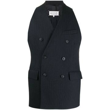 pinstripe double-breasted gilet