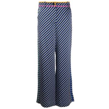 wide leg bias stripe trousers