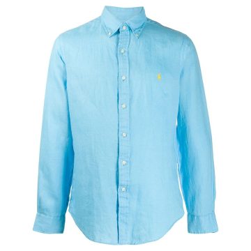 embroidered logo slim-fit shirt