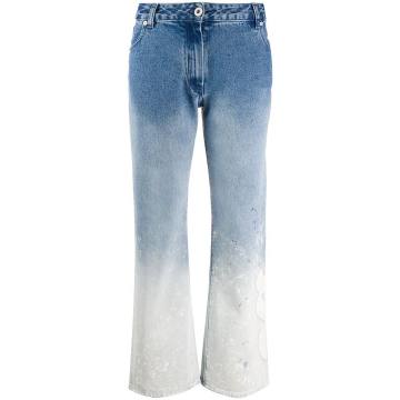 bleach effect straight jeans