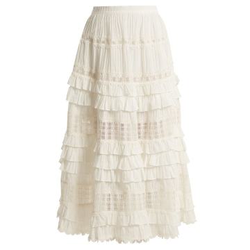 Corsair lace and ruffle-trimmed cotton skirt