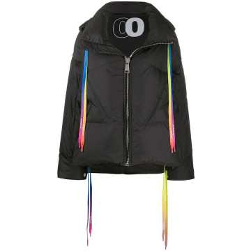 rainbow drawstrings puffer jacket