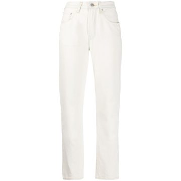 high-waisted slim fit jeans