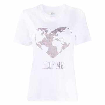 slogan heart print T-shirt