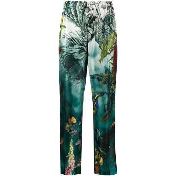 tropical print trousers
