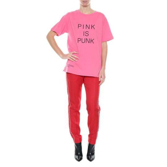Pink is Punk 印花纯棉平纹针织 T 恤展示图