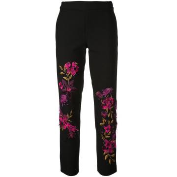 花卉刺绣长裤