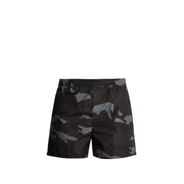 Camouflage-print swim shorts
