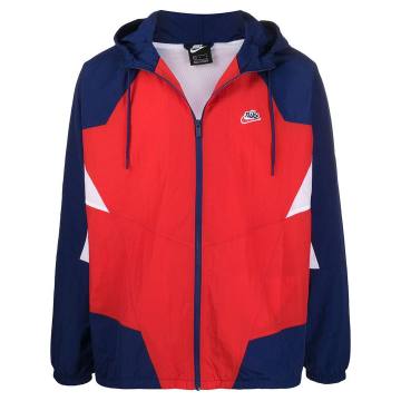 tri-colour hooded jacket