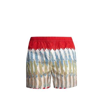 Feather-print swim shorts