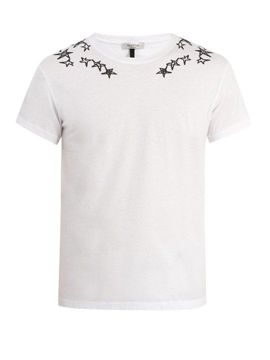 X Zandra Rhodes star-print cotton-jersey T-shirt展示图