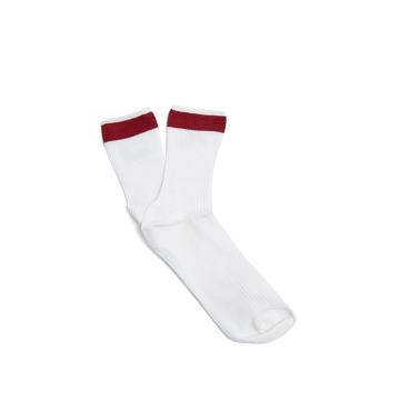 Striped-ankle ribbed silk-blend socks