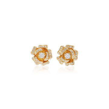 Rose 18K Gold Diamond Earrings
