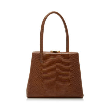 Madame Lizard-Effect Leather Top Handle Bag