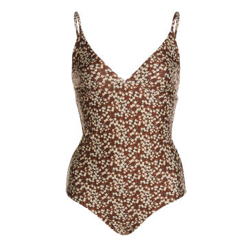 Plunge Floral One-Piece Swimsuit