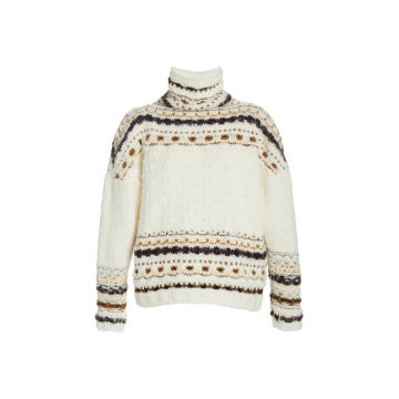 Fair Isle Knit Turtleneck Sweater