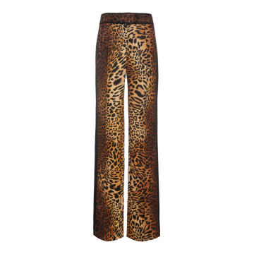 Leopard Print Straight-Leg Trousers