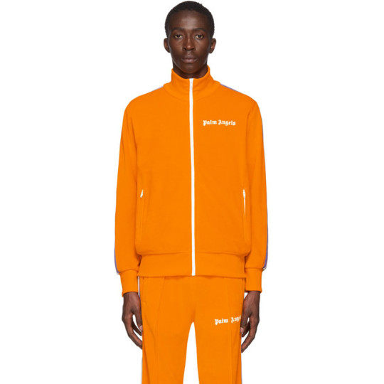 橙色雪尼尔运动夹克展示图