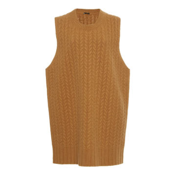 Cable-Knit Boiled Wool Sweater Vest