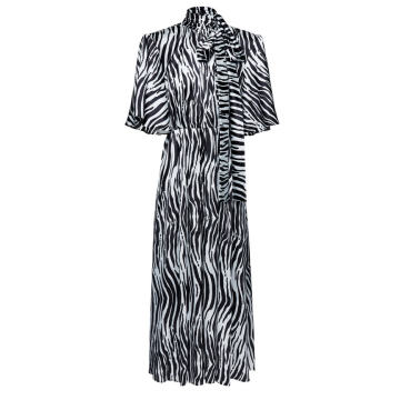 Zebra-Print Silk Dress