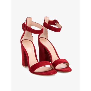 Red Suede Versilia 100 sandals