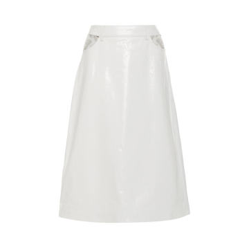 Perla Croc-Effect Leather Midi Skirt
