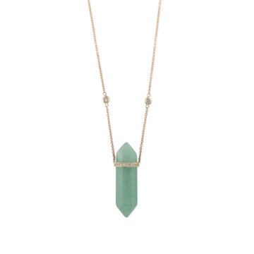 Pave Fluorite Double Point Crystal Necklace