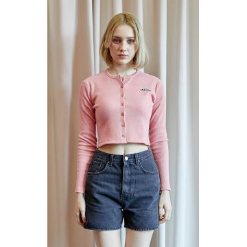 Basic Crop Cardigan (Pink) 