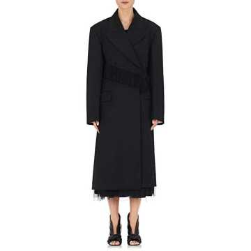 Deconstructed Tulle-Detailed Wool Coat