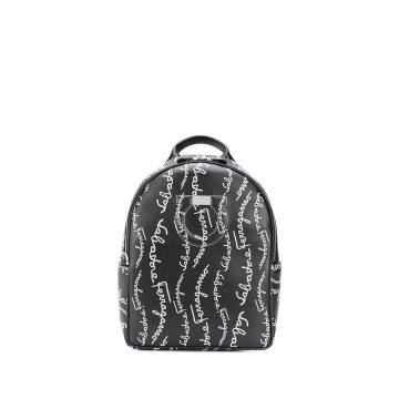 Gancini-logo-print backpack