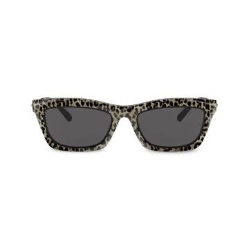 豹纹长方框太阳眼镜
