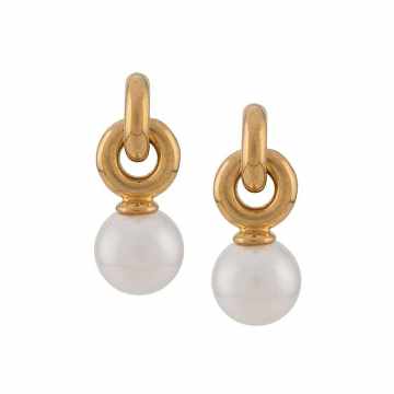 Grace Small Earrings Brass Pearl