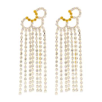 gold tone Petal Chandelier crystal earrings
