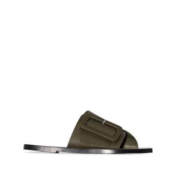 Green Ceci buckled leather sandals