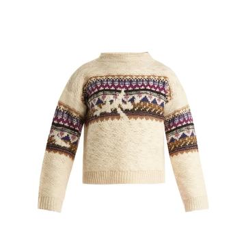 Esley high-neck fair-isle knit sweater Esley high-neck fair-isle knit sweater