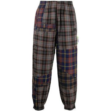 Shadow checked loose trousers