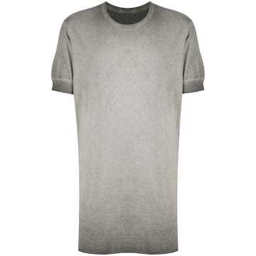 zip-detail longline T-shirt