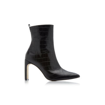 Marcelle Croc-Embossed Leather Boots