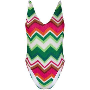 geometric pattern swimsuit