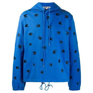 bird embroidered hoodie